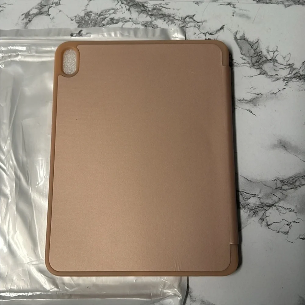 Tablet Case Rose Gold With Pencil Holder Trifold Stand